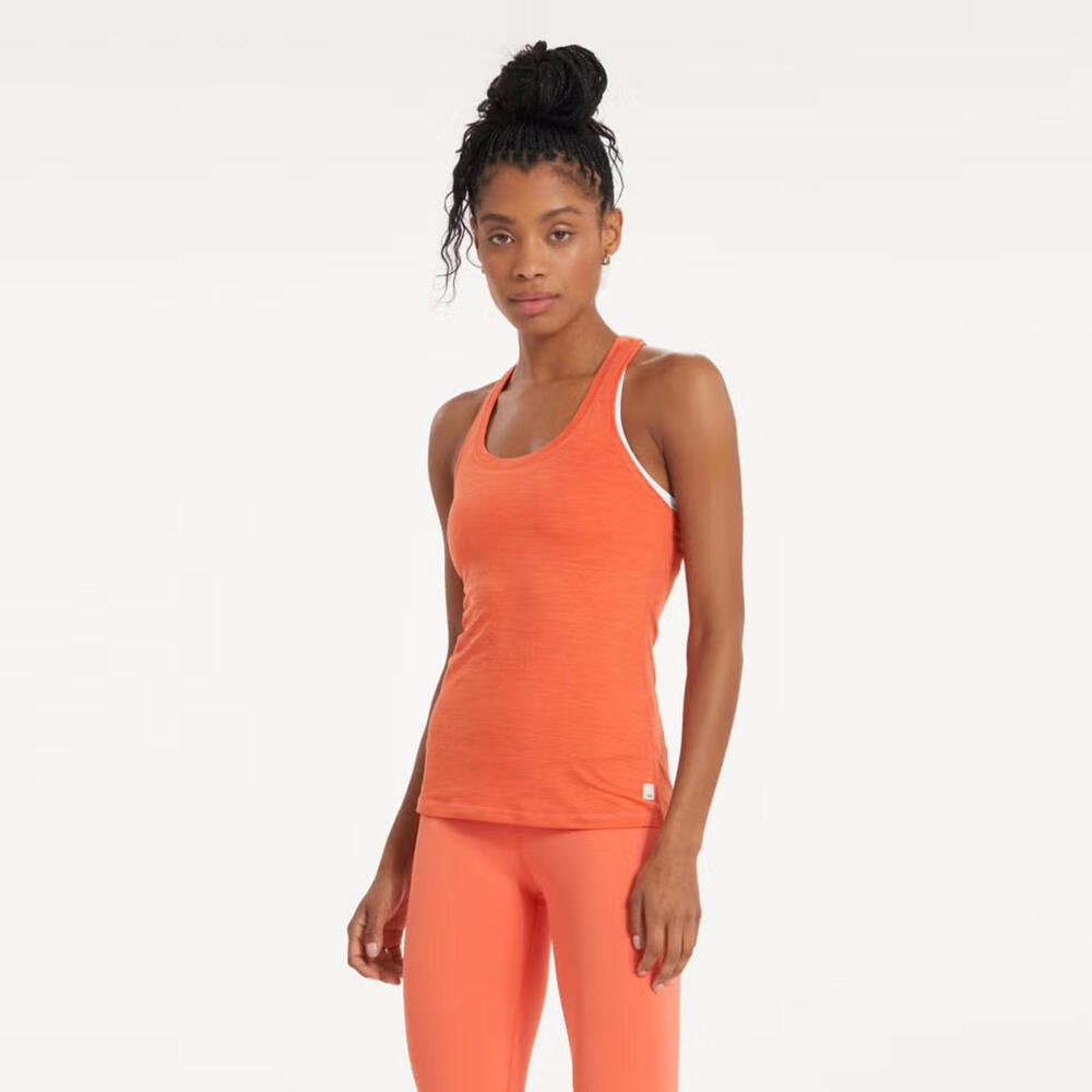 Vuori Women’s Performance Lux Tank Top Sleeveless Racerback Orange Size Large